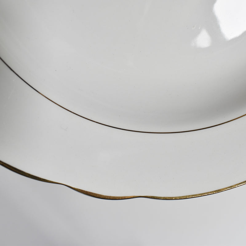 Vintage Deep Plate Digoin & Sarreguemines White & gold A