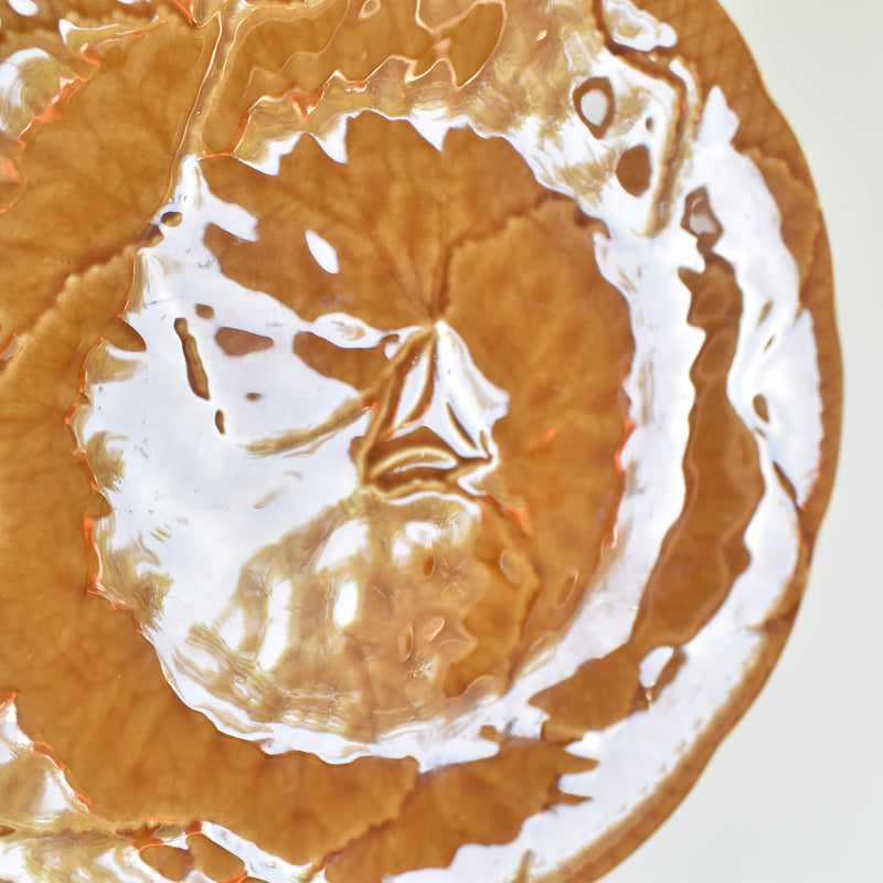 Vintage Dessert Plate Barbotine Gien Primefleur Brown C