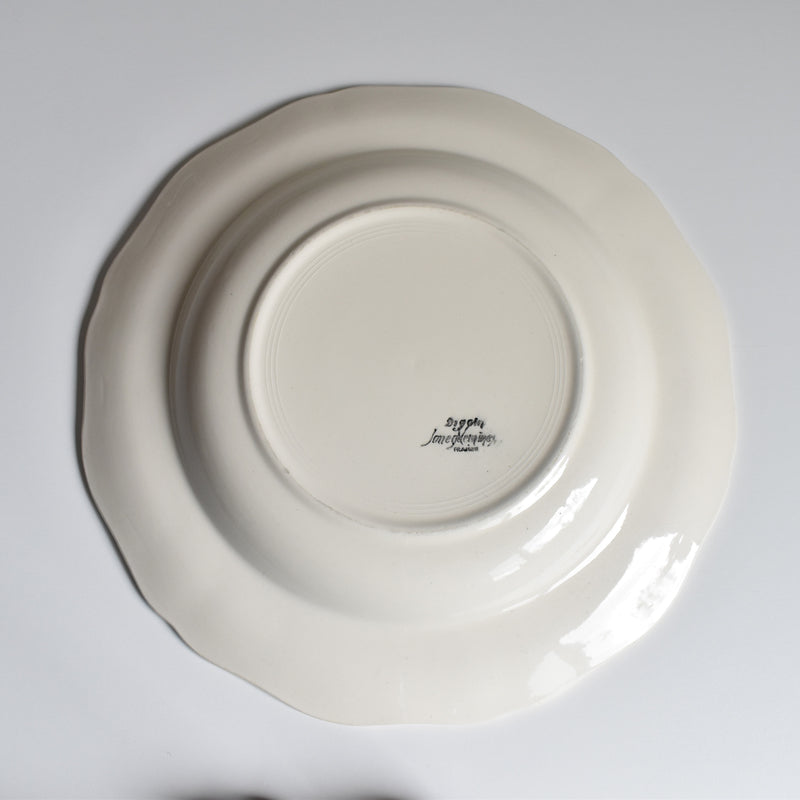 Vintage Deep Plate, Digoin & Sarreguemines, Scalloped Rim, Ivoire A