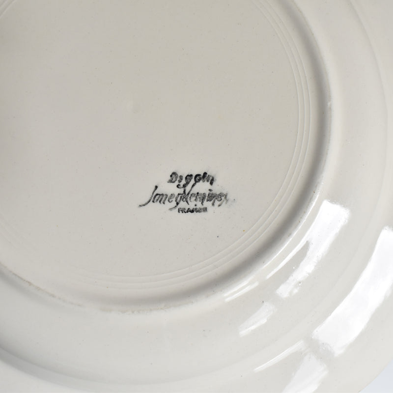 Vintage Deep Plate, Digoin & Sarreguemines, Scalloped Rim, Ivoire A