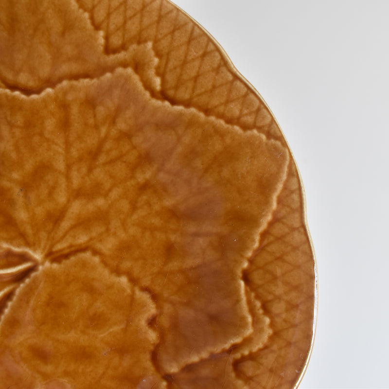 Vintage Dessert Plate Barbotine Gien Primefleur Brown C