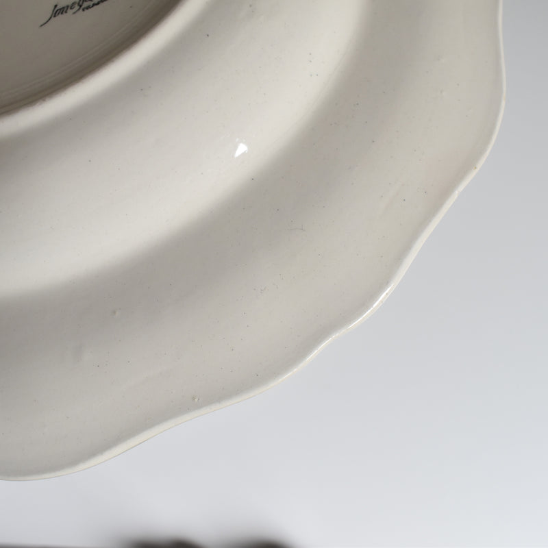 Vintage Deep Plate, Digoin & Sarreguemines, Scalloped Rim, Ivoire A