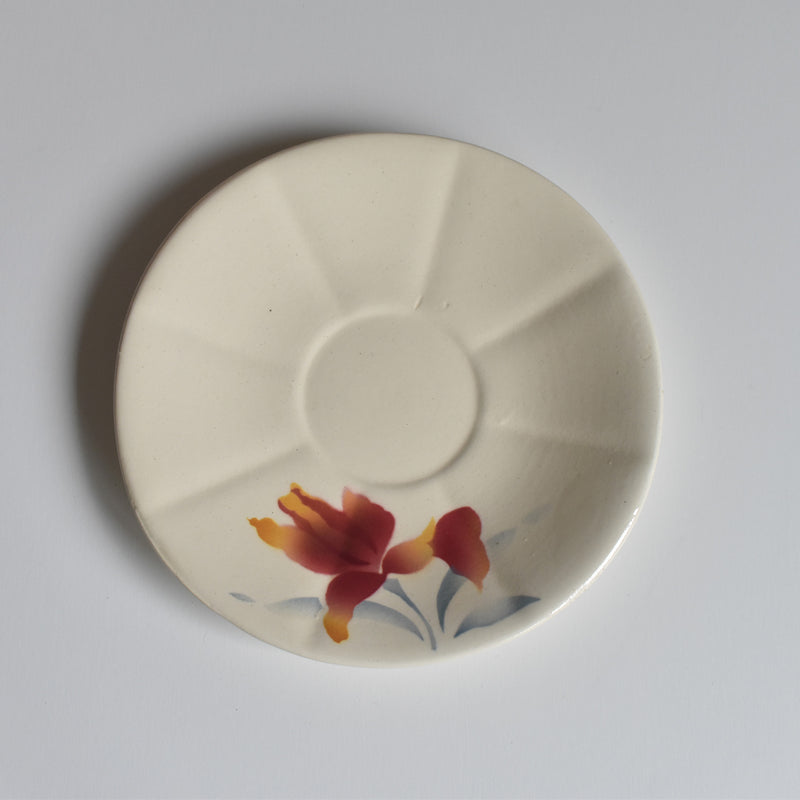 Vintage Coffee Cup and Saucer Digoin & Sarreguemines Iris 9225 B