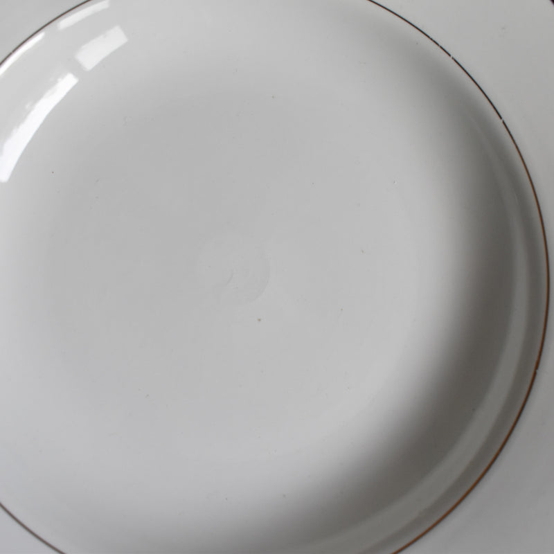 Vintage Deep Plate Digoin & Sarreguemines White & gold A