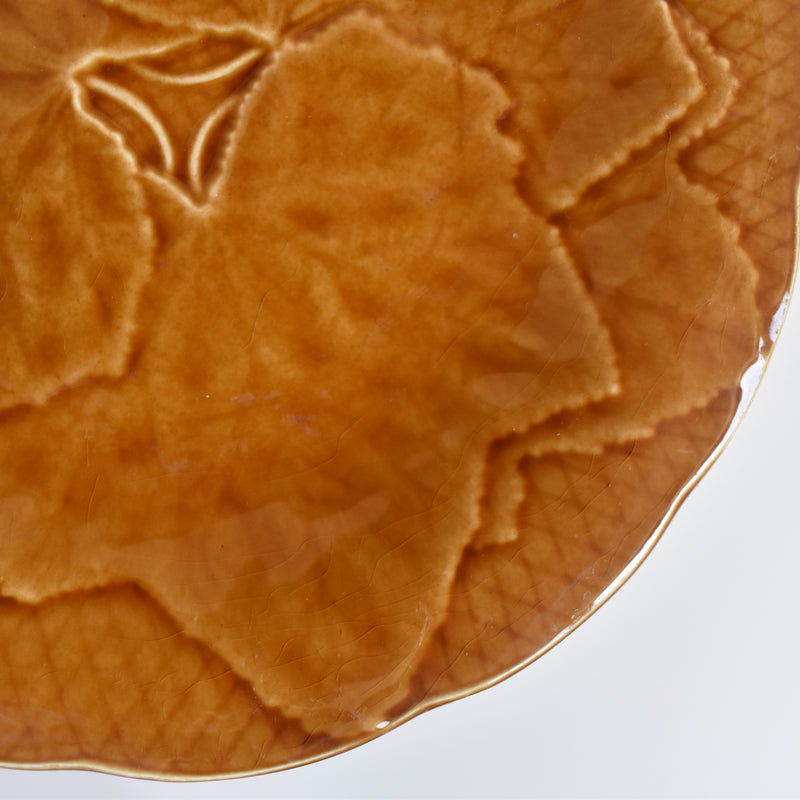 Vintage Dessert Plate Barbotine Gien Primefleur Brown C