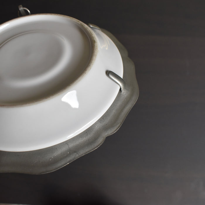 ヴィンテージピューター＆陶器 スモール絵皿