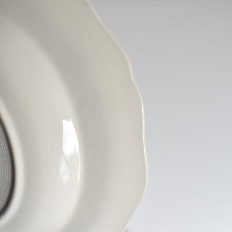 Vintage Deep Plate, Digoin & Sarreguemines, Scalloped Rim, Ivoire A