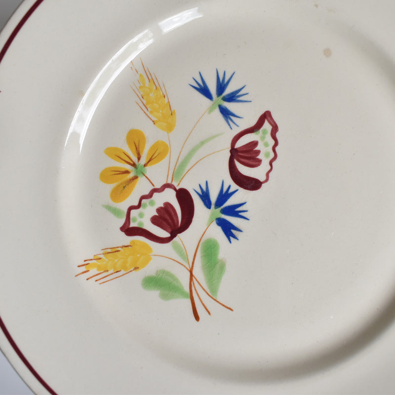 Antique dessert plate, Sarreguemines, Moissons dorées C