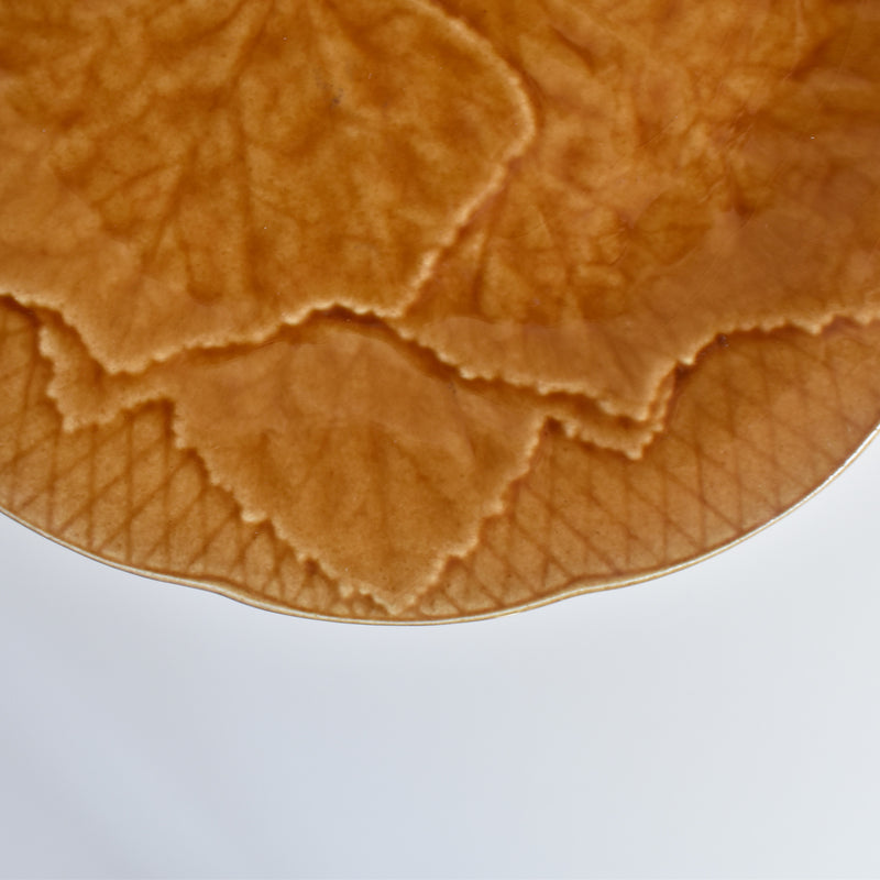 Vintage Dessert Plate Barbotine Gien Primefleur Brown C