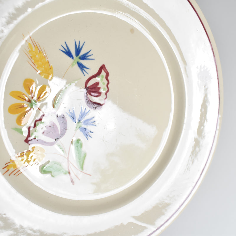 Antique dessert plate, Sarreguemines, Moissons dorées C