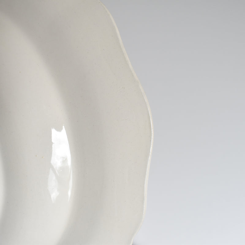 Vintage Deep Plate, Digoin & Sarreguemines, Scalloped Rim, Ivoire A