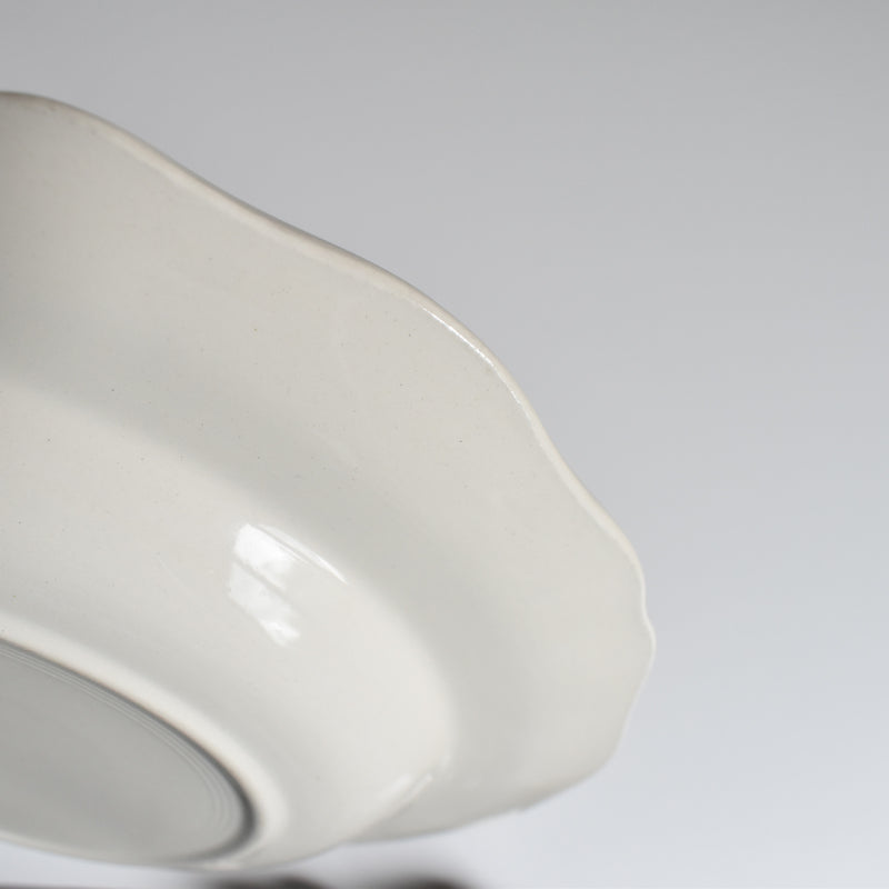 Vintage Deep Plate, Digoin & Sarreguemines, Scalloped Rim, Ivoire A