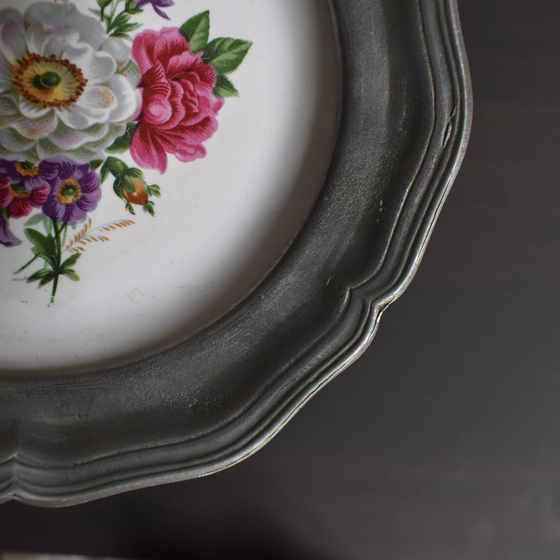 ヴィンテージピューター＆陶器 スモール絵皿