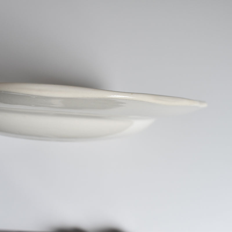 Vintage Deep Plate, Digoin & Sarreguemines, Scalloped Rim, Ivoire A