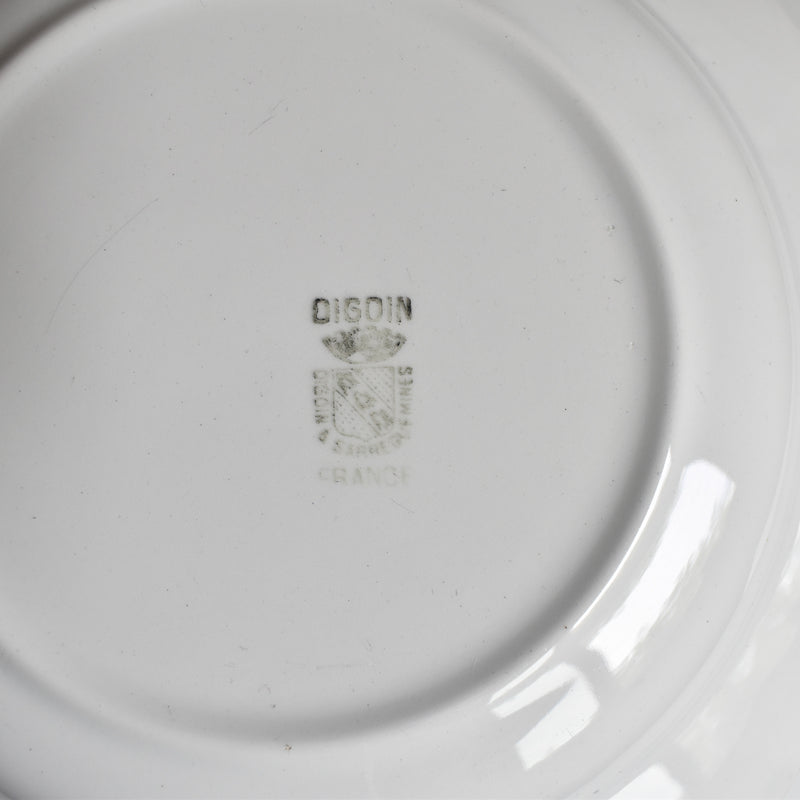 Vintage Deep Plate, Digoin & Sarreguemines, White & Gold B
