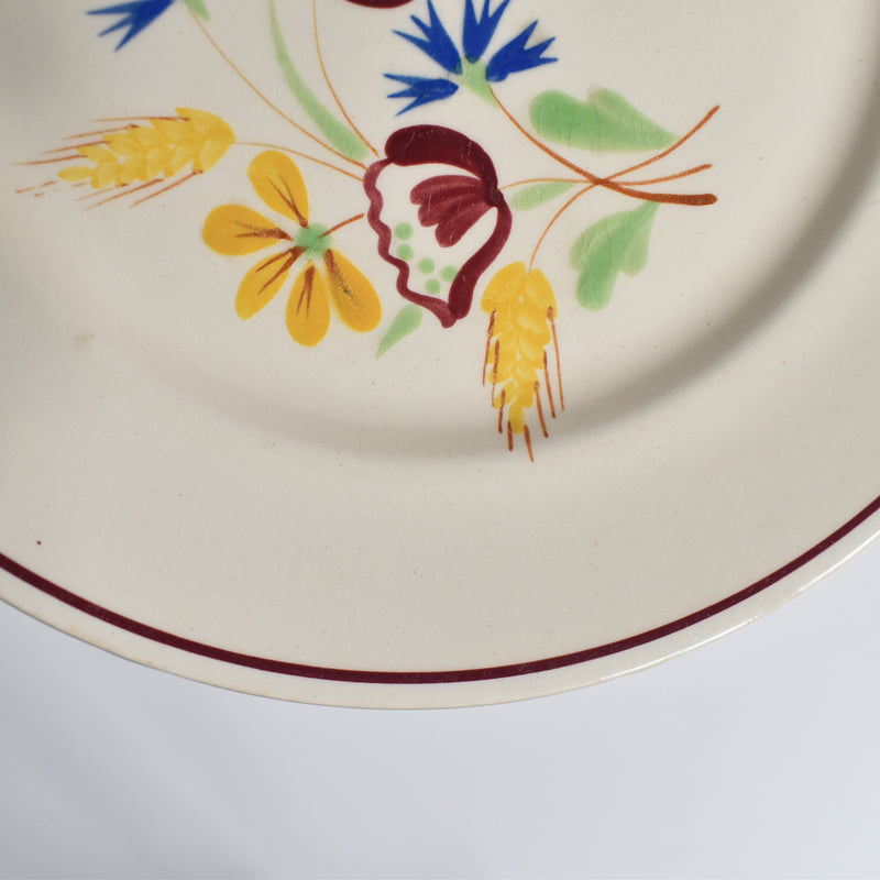 Antique dessert plate, Sarreguemines, Moissons dorées C