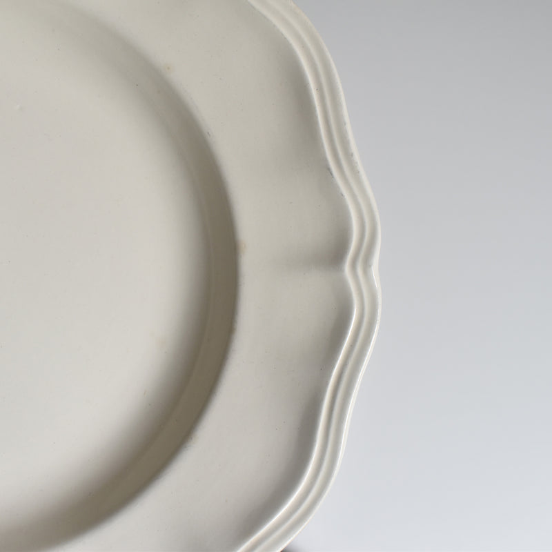 Vintage Deep Plate, Digoin & Sarreguemines, Scalloped Rim, Ivoire A