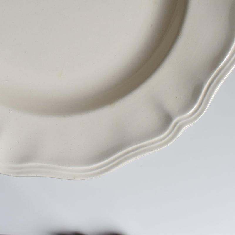 Vintage Deep Plate, Digoin & Sarreguemines, Scalloped Rim, Ivoire A