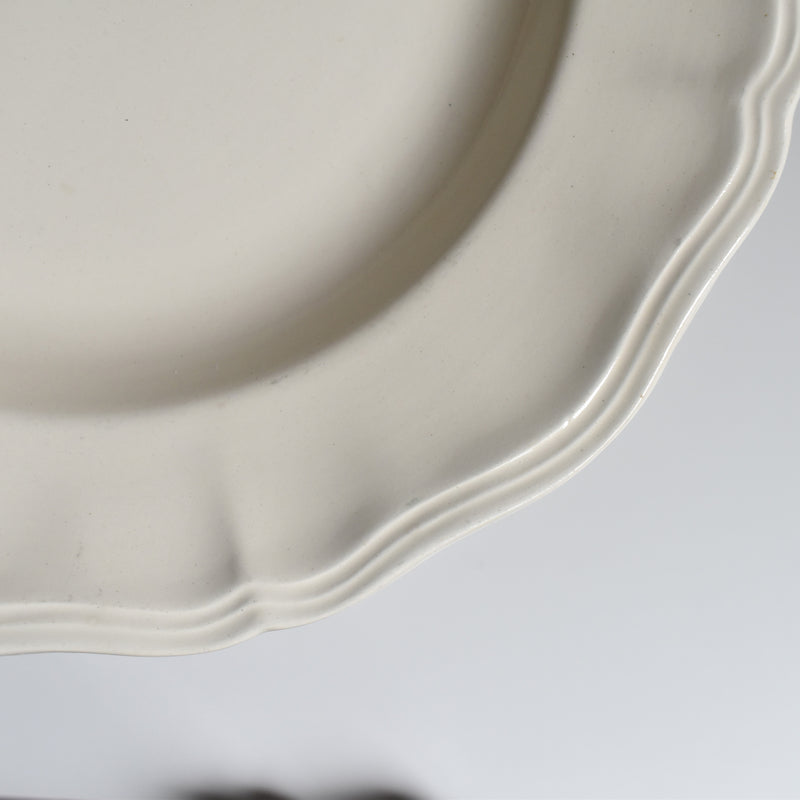 Vintage Deep Plate, Digoin & Sarreguemines, Scalloped Rim, Ivoire A