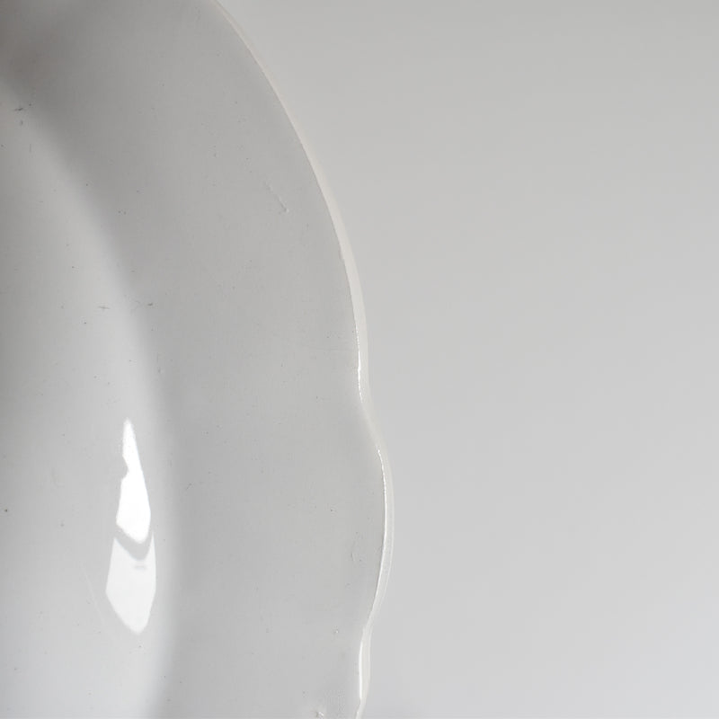 Vintage Deep Plate, Digoin & Sarreguemines, White & Gold B