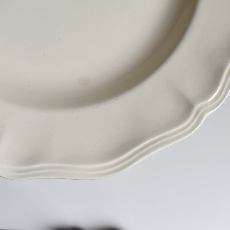 Vintage Deep Plate, Digoin & Sarreguemines, Scalloped Rim, Ivoire A