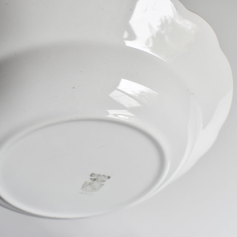 Vintage Deep Plate, Digoin & Sarreguemines, White & Gold B