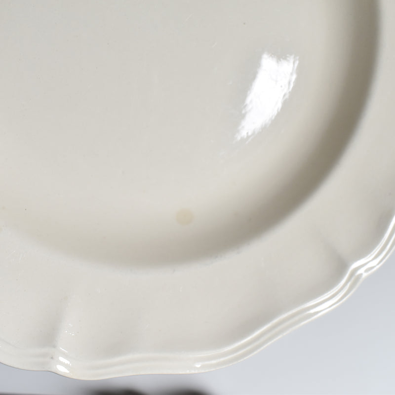 Vintage Deep Plate, Digoin & Sarreguemines, Scalloped Rim, Ivoire A