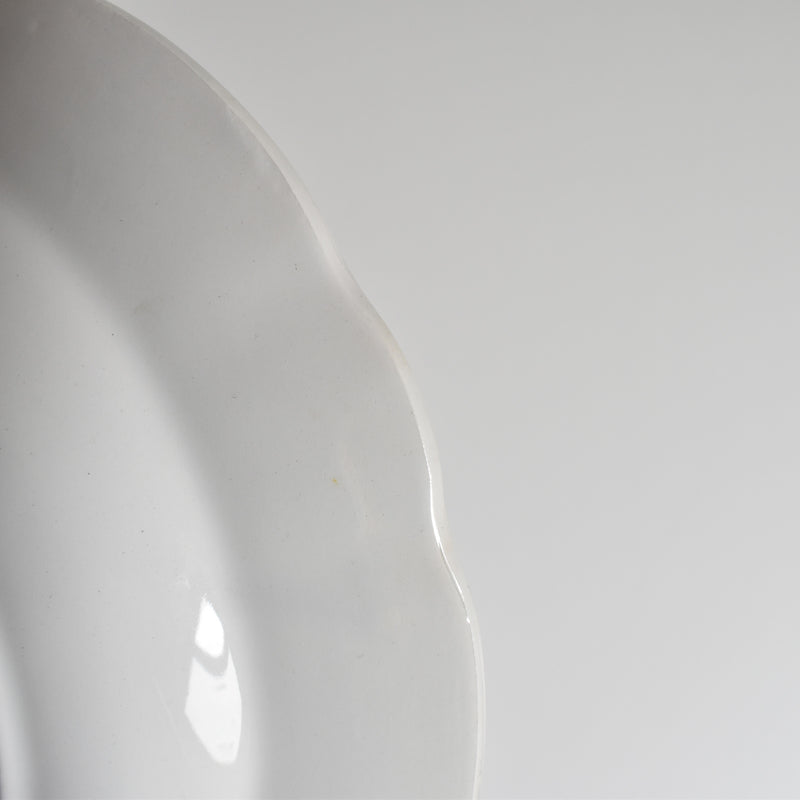 Vintage Deep Plate, Digoin & Sarreguemines, White & Gold B