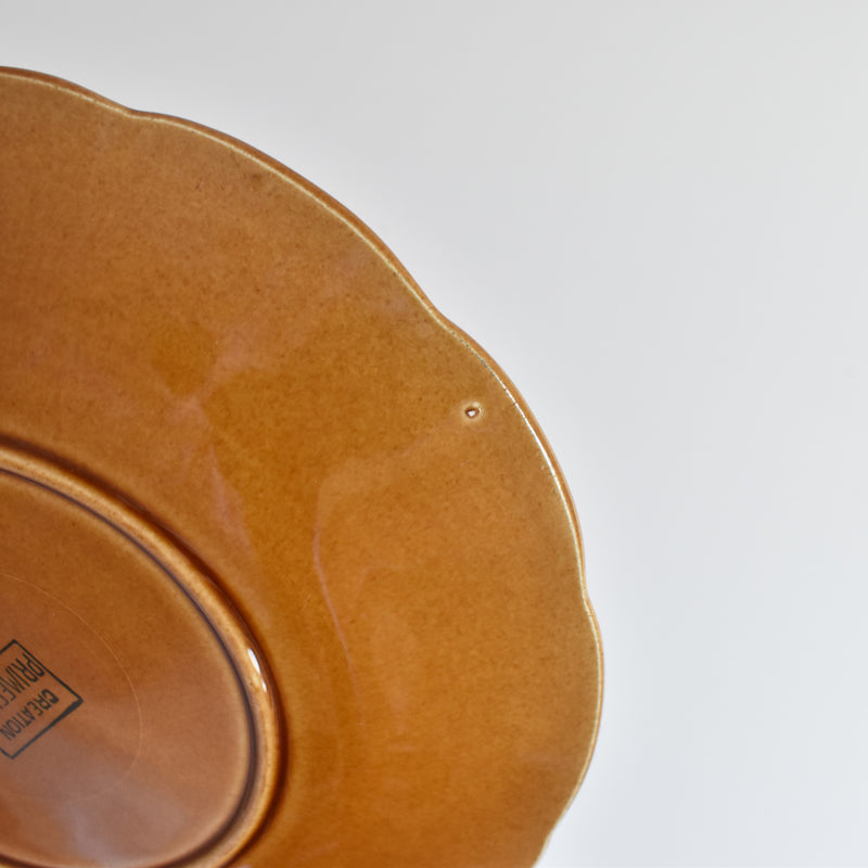 Vintage Dessert Plate, Barbotine Gien Primefleur Brown D