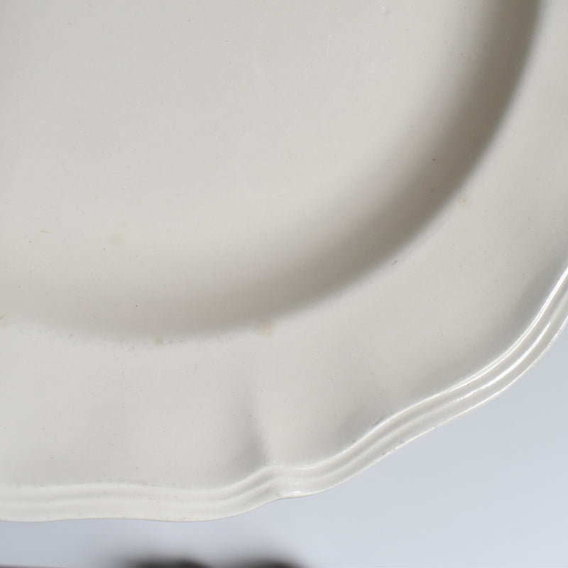 Vintage Deep Plate, Digoin & Sarreguemines, Scalloped Rim, Ivoire A