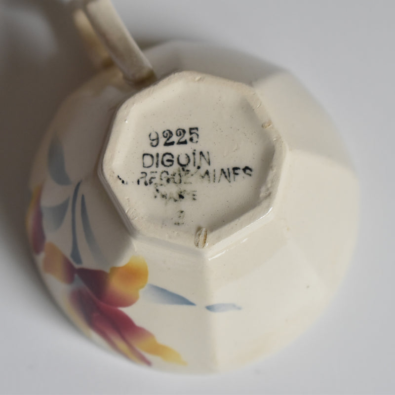 Vintage Coffee Cup and Saucer Digoin & Sarreguemines Iris 9225 B