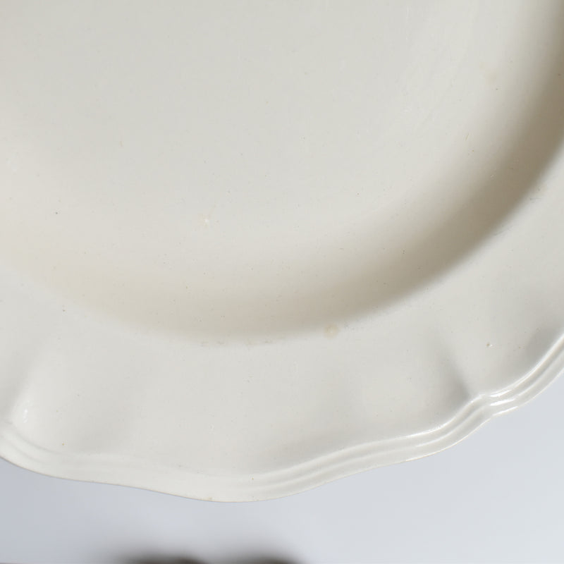 Vintage Deep Plate, Digoin & Sarreguemines, Scalloped Rim, Ivoire A