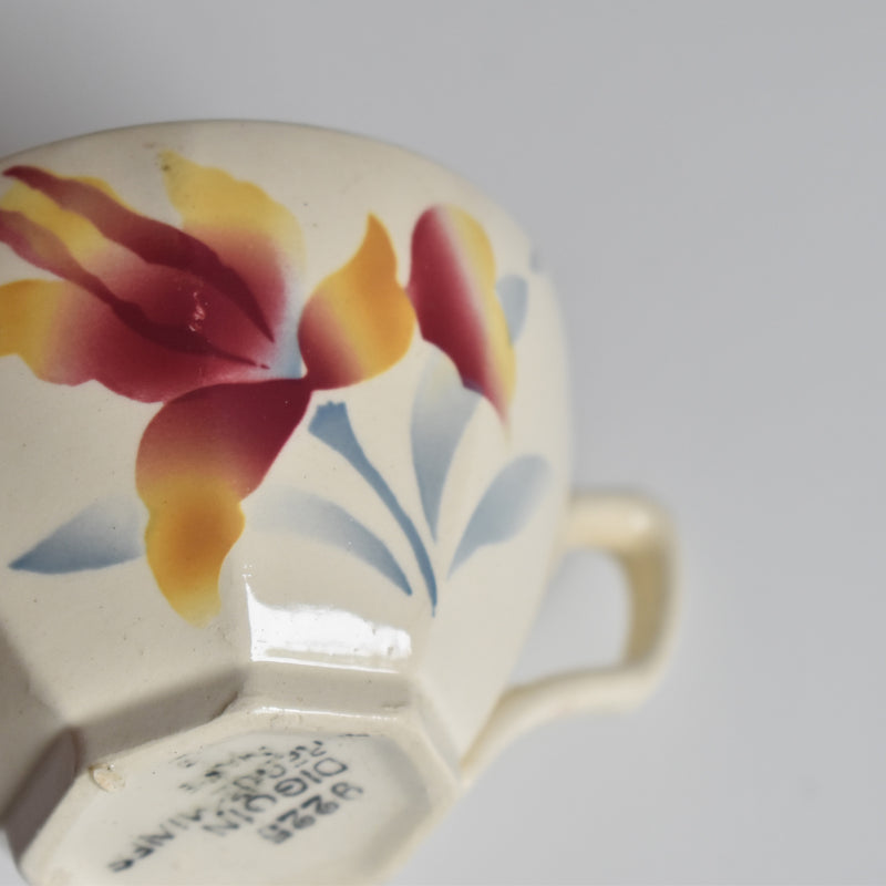Vintage Coffee Cup and Saucer Digoin & Sarreguemines Iris 9225 B