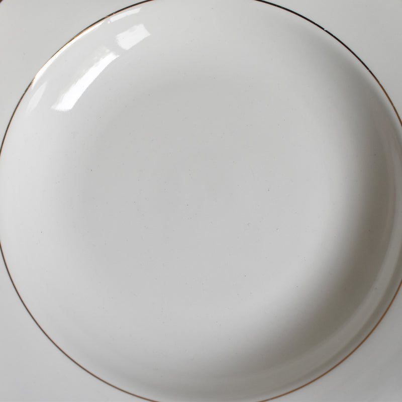 Vintage Deep Plate, Digoin & Sarreguemines, White & Gold B