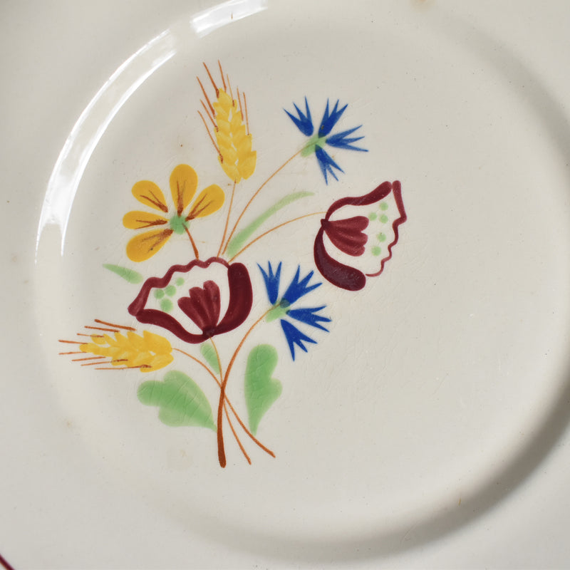 Antique Dessert Plate Sarreguemines Golden Harvest D