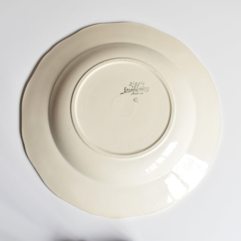 Vintage Deep Dish, Digoin & Sarreguemines, Scalloped Rim, Ivoire B