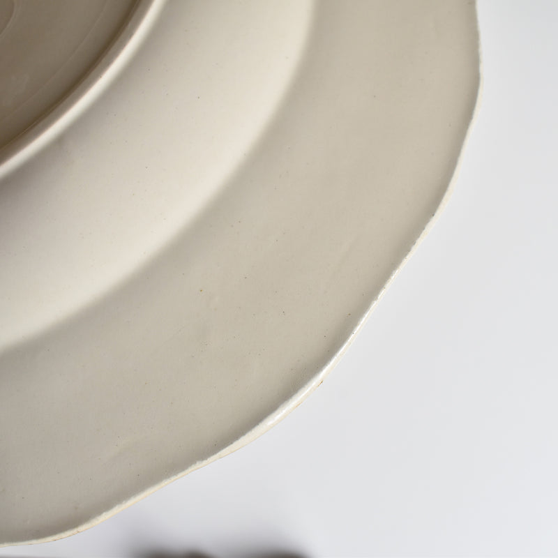 Vintage Deep Dish, Digoin & Sarreguemines, Scalloped Rim, Ivoire B