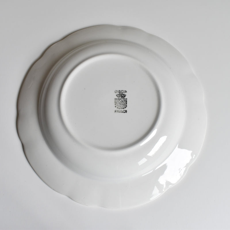 Vintage Deep Plate, Digoin & Sarreguemines, White & Gold C