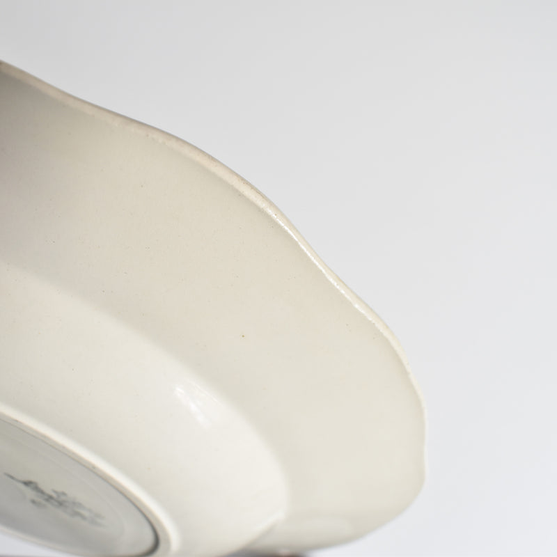 Vintage Deep Dish, Digoin & Sarreguemines, Scalloped Rim, Ivoire B