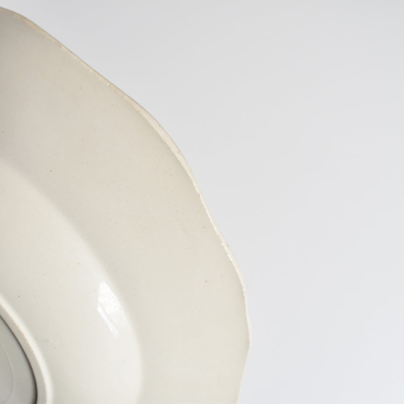 Vintage Deep Dish, Digoin & Sarreguemines, Scalloped Rim, Ivoire B