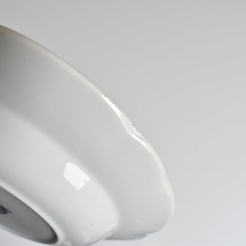 Vintage Deep Plate, Digoin & Sarreguemines, White & Gold C