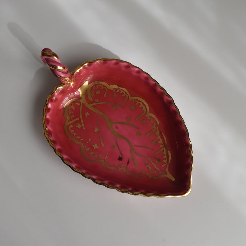 ヴィンテージリーフプレート ア.ドラサンヴァル ピンク