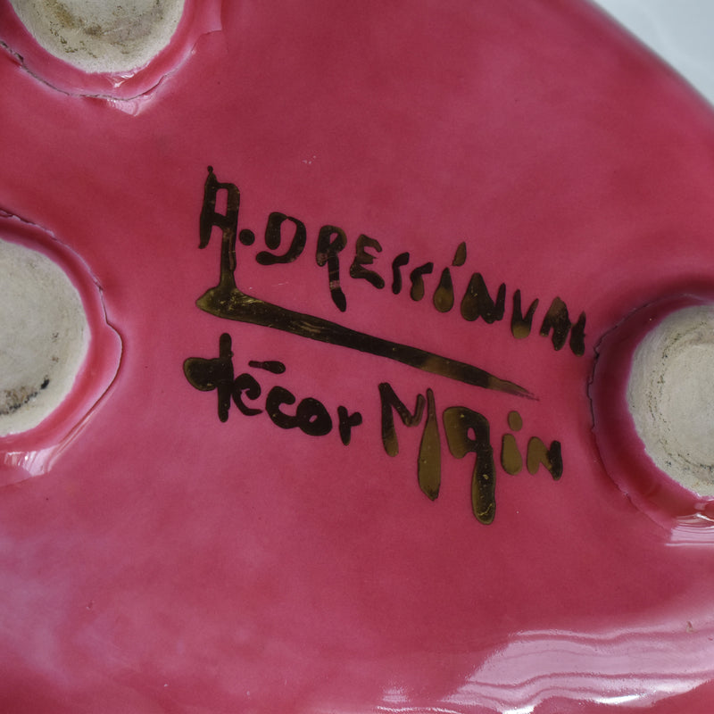 ヴィンテージリーフプレート ア.ドラサンヴァル ピンク
