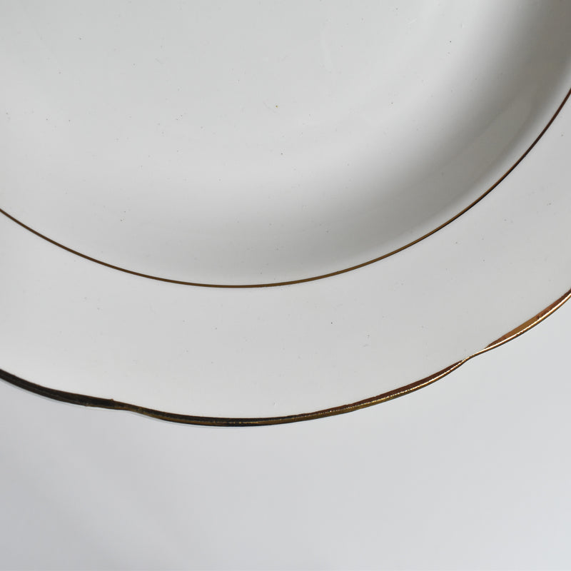Vintage Deep Plate, Digoin & Sarreguemines, White & Gold C