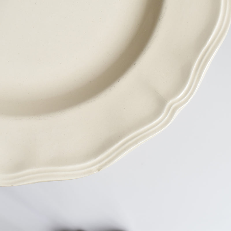 Vintage Deep Dish, Digoin & Sarreguemines, Scalloped Rim, Ivoire B