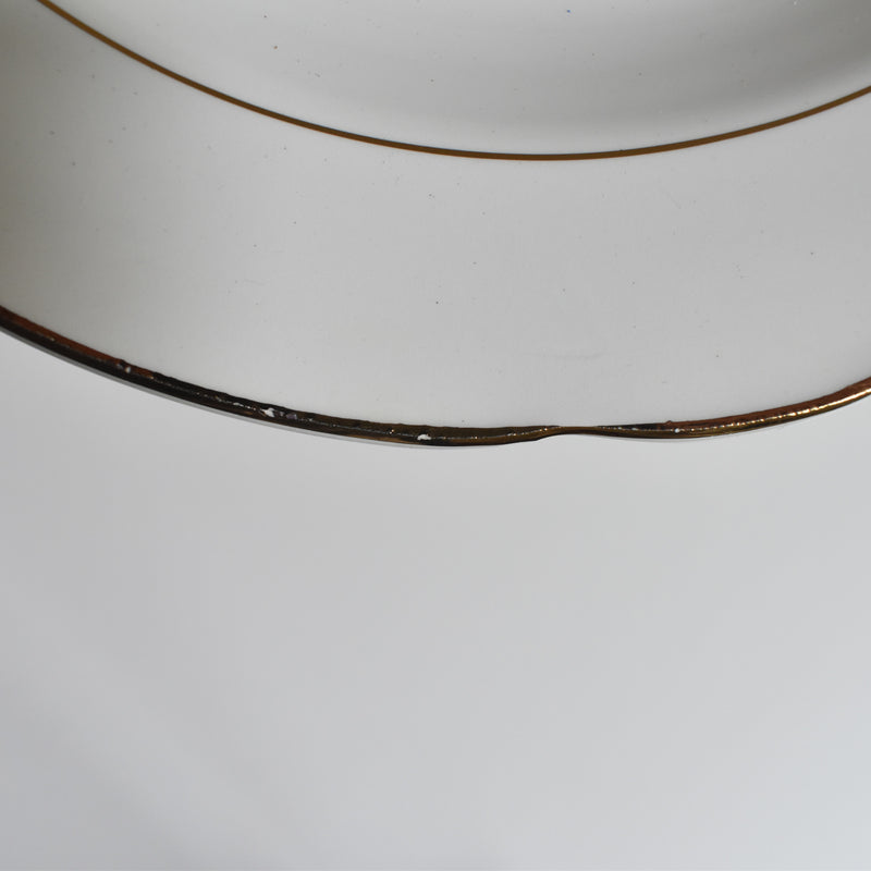 Vintage Deep Plate, Digoin & Sarreguemines, White & Gold C