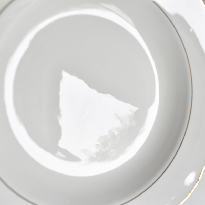 Vintage Deep Plate, Digoin & Sarreguemines, White & Gold C