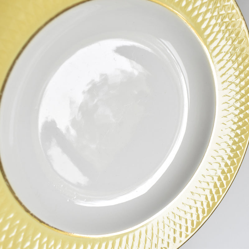 Vintage Deep Plate, Moulin des Loups, Jaune B