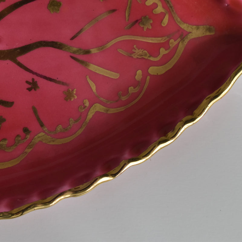 ヴィンテージリーフプレート ア.ドラサンヴァル ピンク