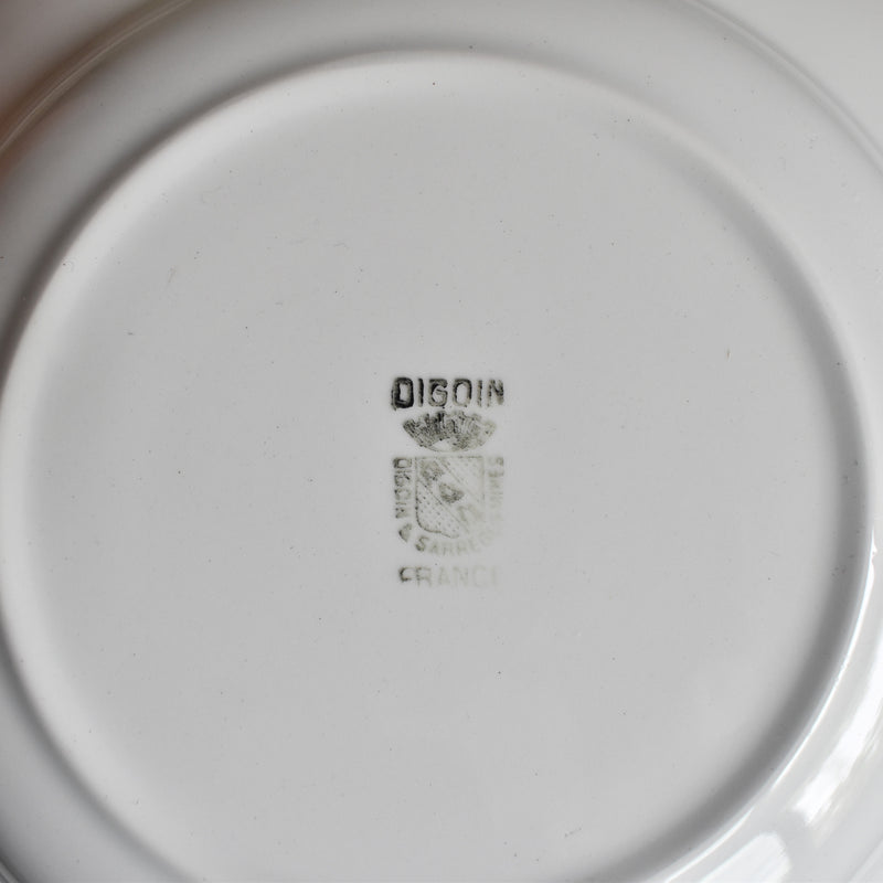 Vintage Deep Plate, Digoin & Sarreguemines, White & Gold D
